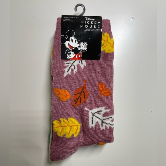 Disney Halloween 🎃 Socks 3 pack Mickey Mouse 🎃 Leaves, pumpkin - Picture 3 of 5